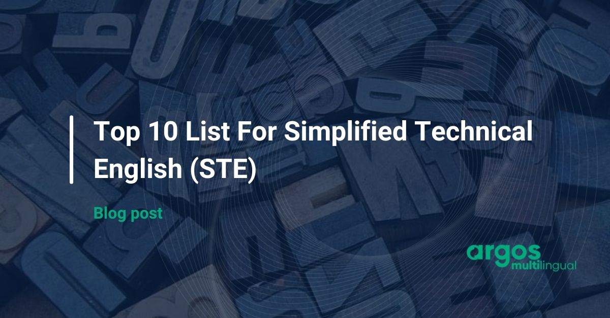 Top 10 List For Simplified Technical English (STE)