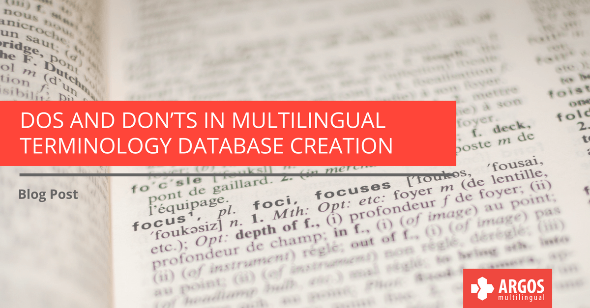 Dos and Don’ts in Multilingual Terminology Database Creation