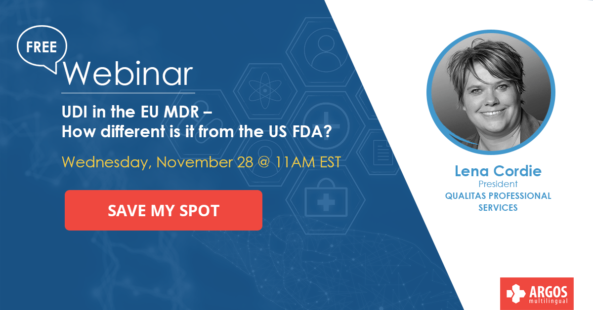 Life Sciences Webinar Series – UDI in the EU MDR and US FDA
